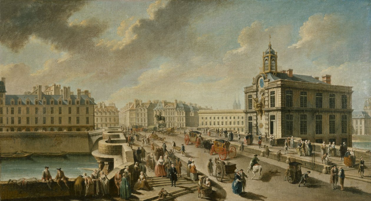 Pont-Neuf et la Pompe de la Samaritaine, vus du Quai de la Mégisserie - Nicolas Raguenet