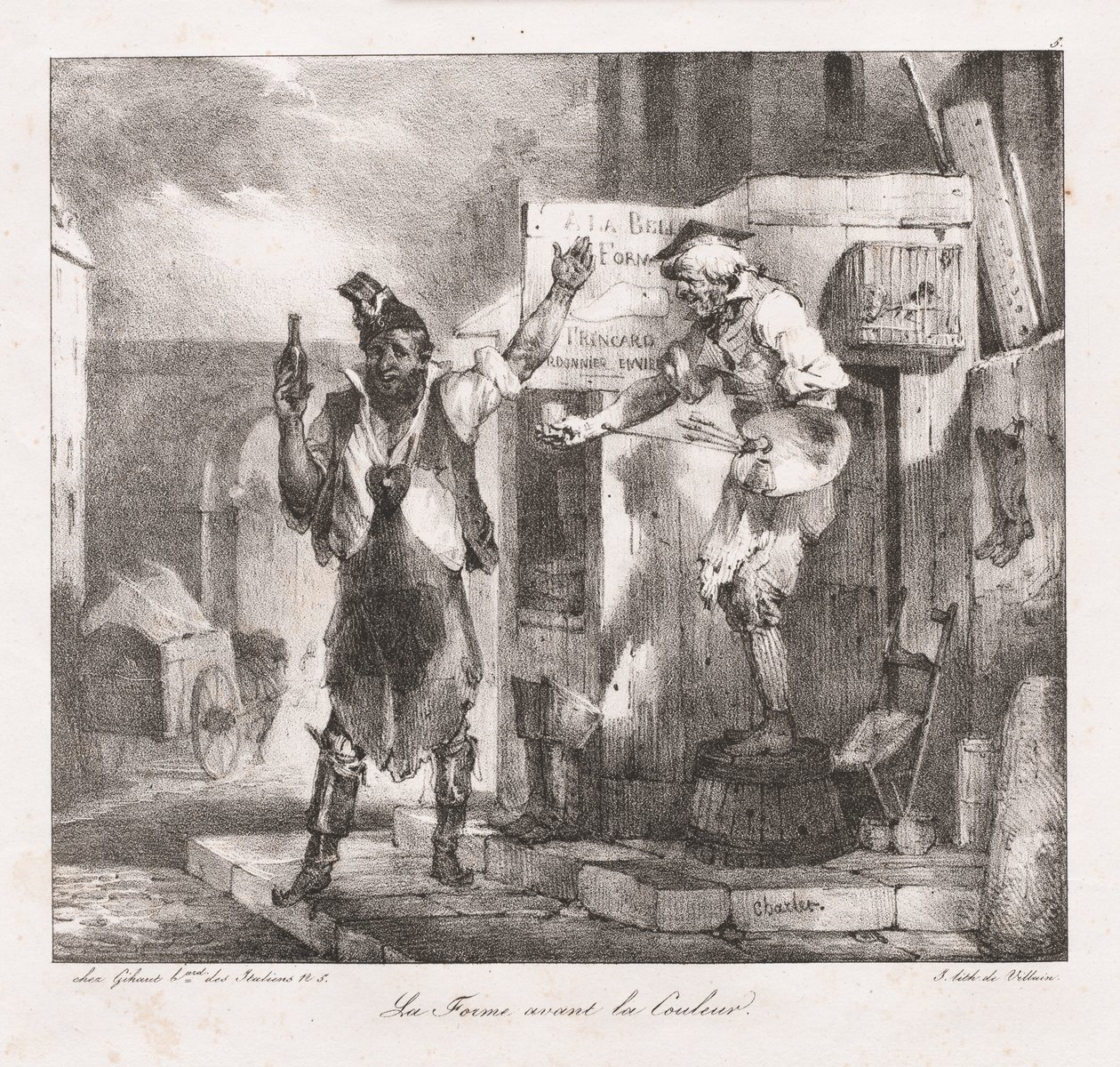 Esquisses lithographiques par Charlet : La forme avant la couleur, 1823 - Nicolas Toussaint Charlet