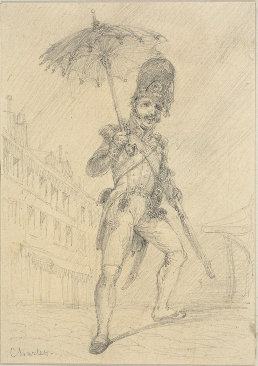 Soldat tenant un parasol - Nicolas Toussaint Charlet