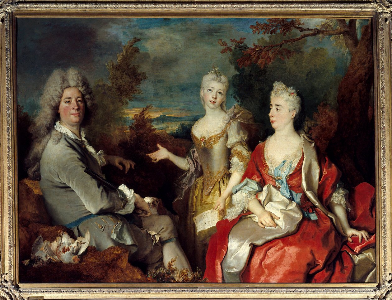 Portrait de famille anciennement connu comme portrait du peintre, de sa femme et de sa fille - Nicolas de Largillière