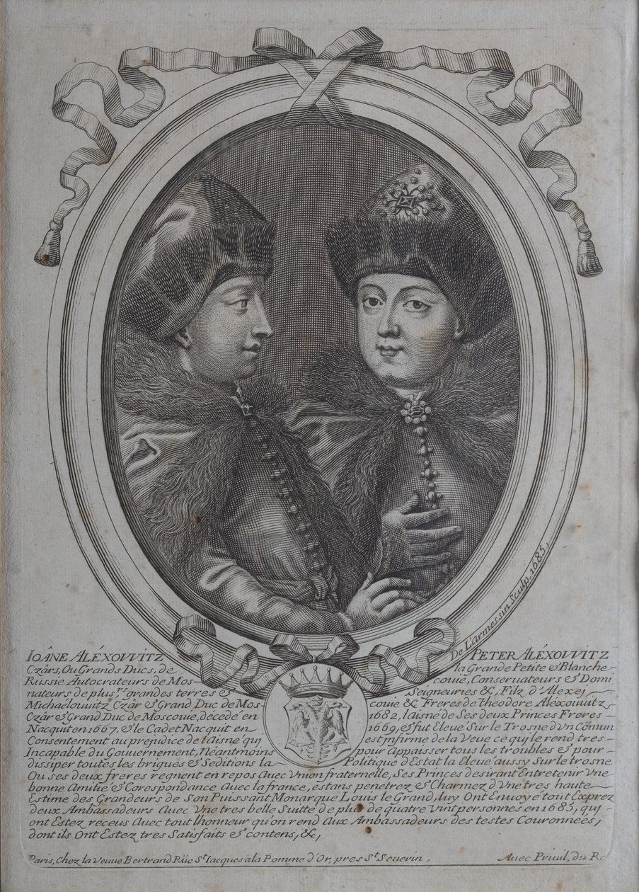 Les tsars Ivan Alexeyevich et Pierre Alexeyevich de Russie - Nicolas de Larmessin