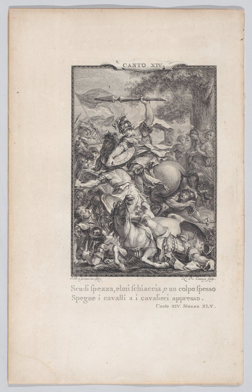 Chant 14, Strophe 45, de Orlando Furioso, 1774 - Nicolas de Launay