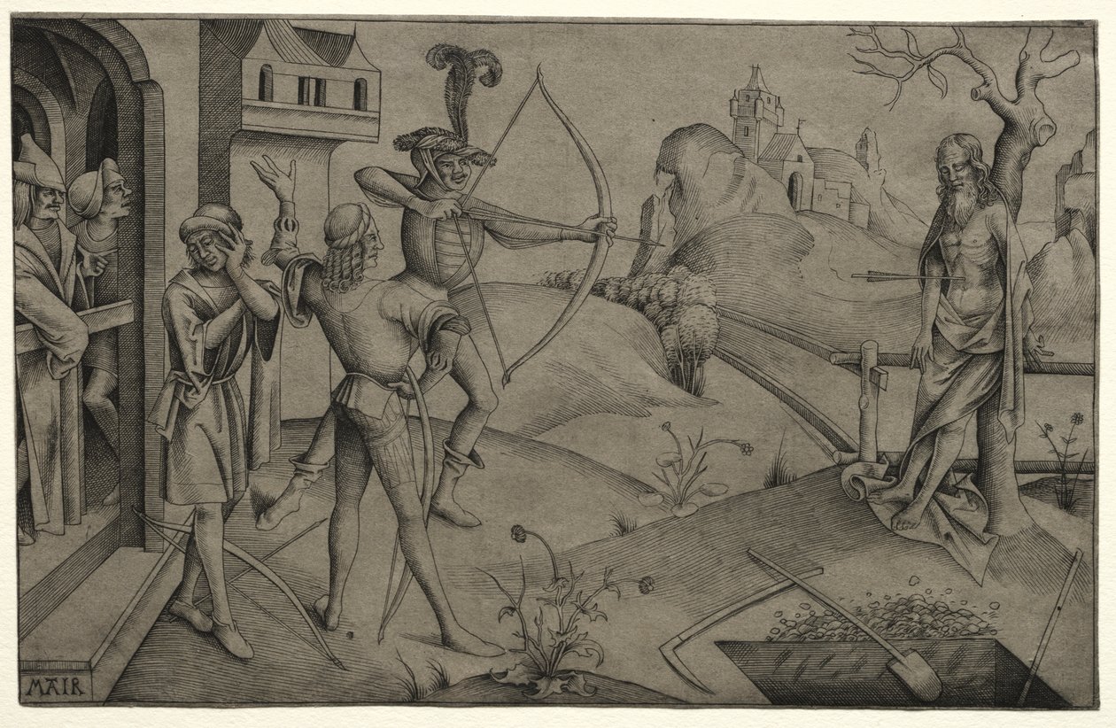 Les Fils du Roi Tirant sur le Corps de leur Père Mort - Nicolaus Alexander Mair von Landshut