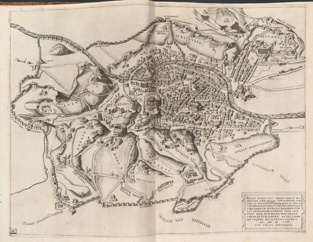 Carte topographique de la Rome antique - Nicolaus Beatrizet