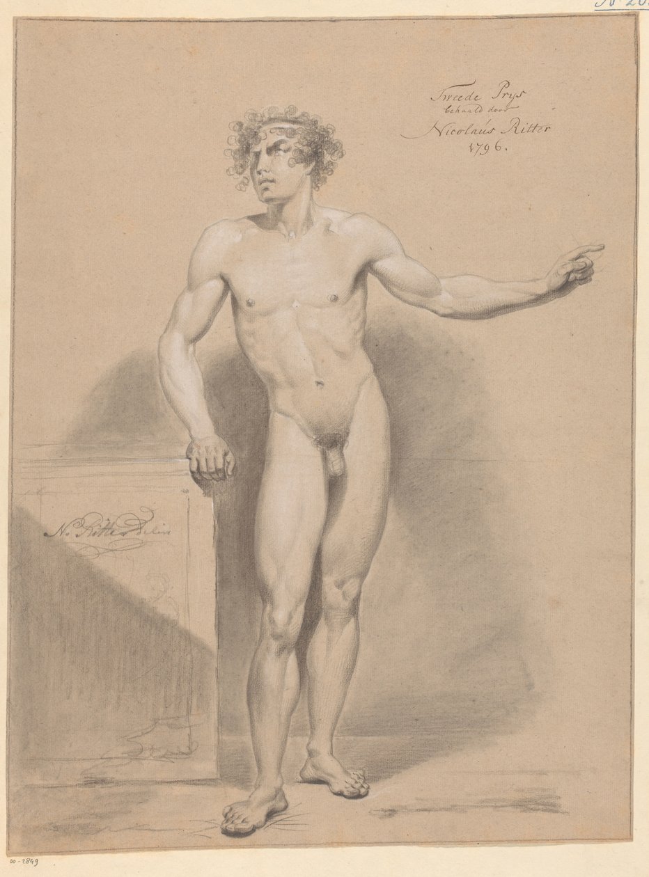 Homme nu debout, vu de face (2e prix 1796) - Nicolaus Ritter jr.