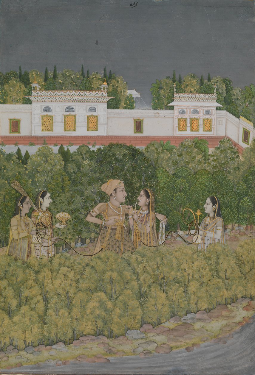 Prince et dames dans un jardin - Nidha Mal