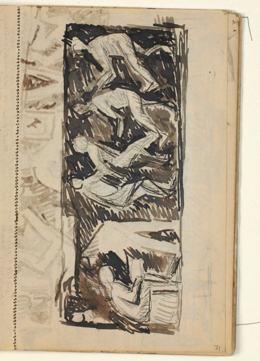 Composition de figures - esquisse pour un relief sur divers métiers ? - Niels Larsen Stevns