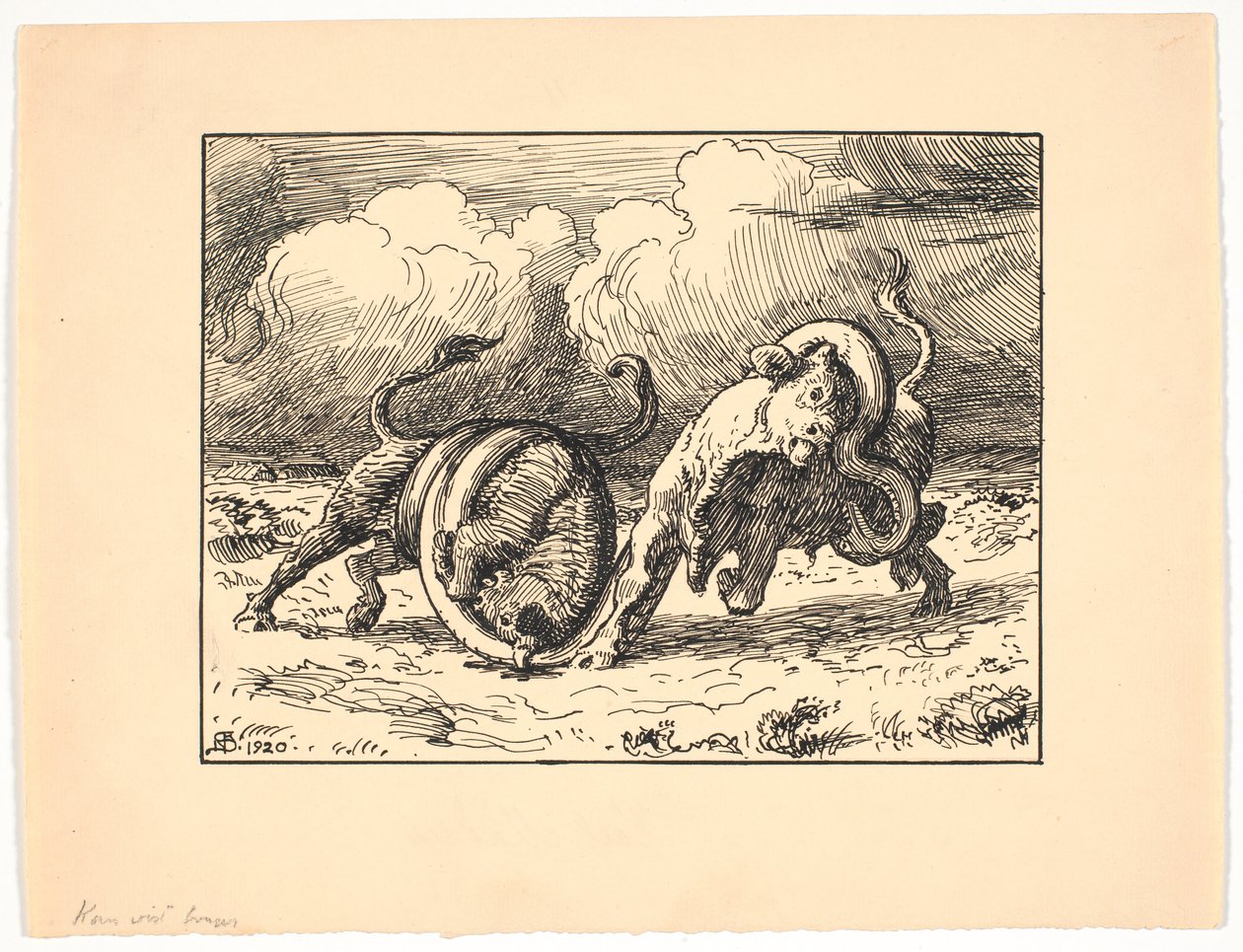Lindormen i Brande | Niels Skovgaard | Estampe d'art