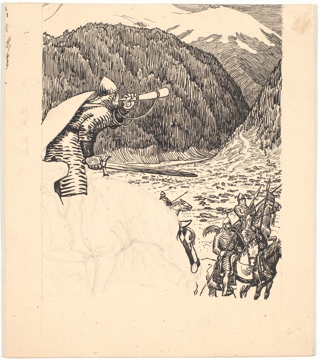 Roland soufflant dans le cor - Niels Skovgaard