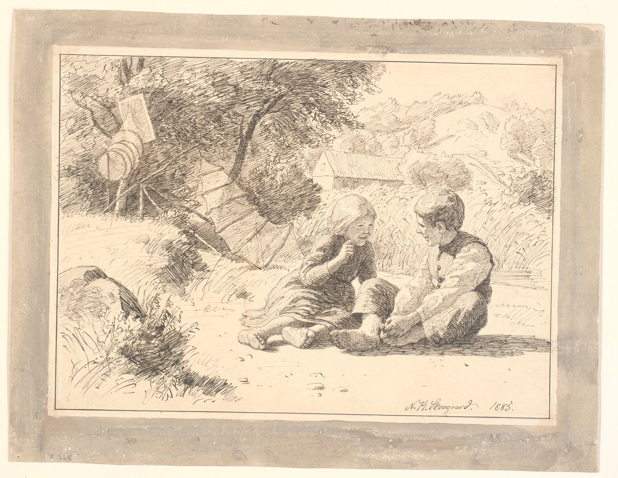 Deux enfants au bord d