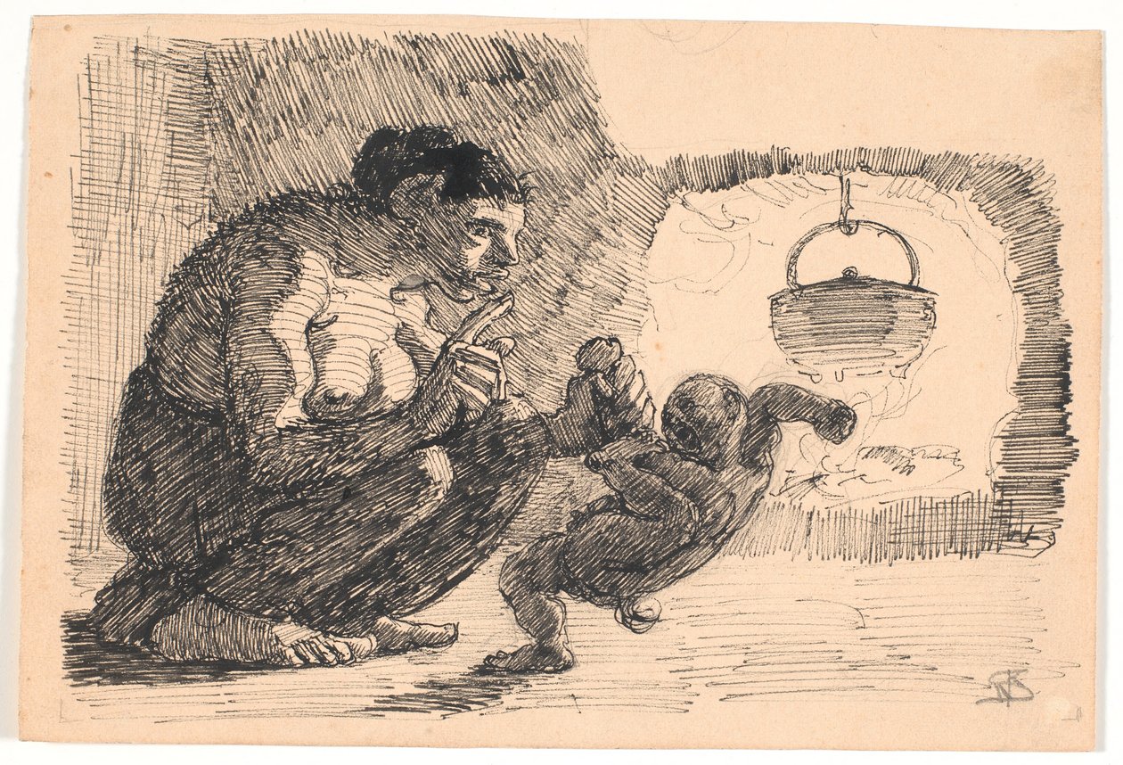 La femme du troll Find calme son enfant - Niels Skovgaard