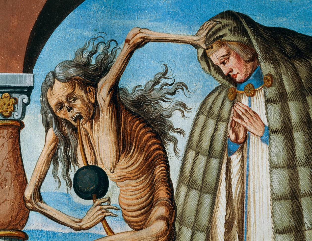 La mort avec le chanoine, détail de La mort, l