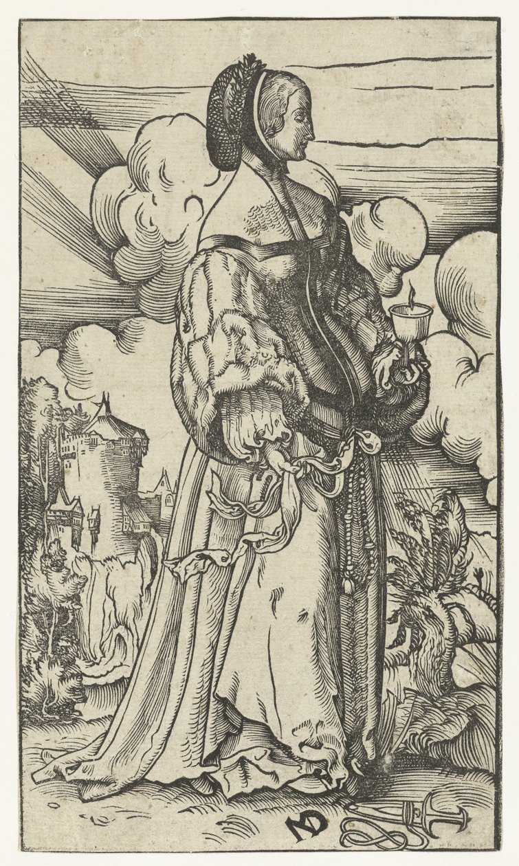 Vierge sage avec lampe à huile allumée dans un paysage - Niklaus Manuel Deutsch