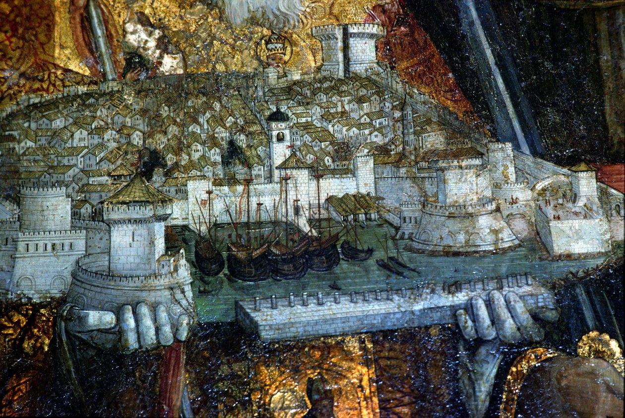 La ville fortifiée portée par Saint Blaise (détail) - Nikola Bozidarovic