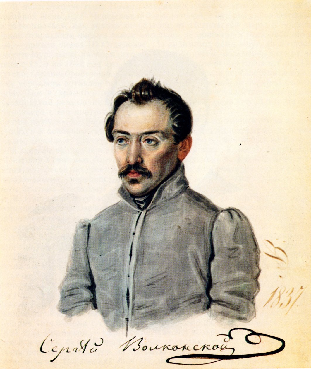 Portrait du comte décembriste Sergey Volkonsky - Nikolai Alexandrovich Bestuzhev