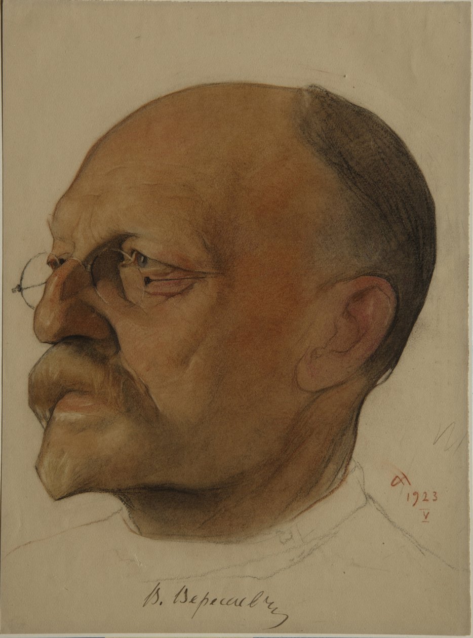 Portrait de Vikenty Vikentyevich Veresaev 1867-1945, 1923 - Nikolai Andreevich Andreev
