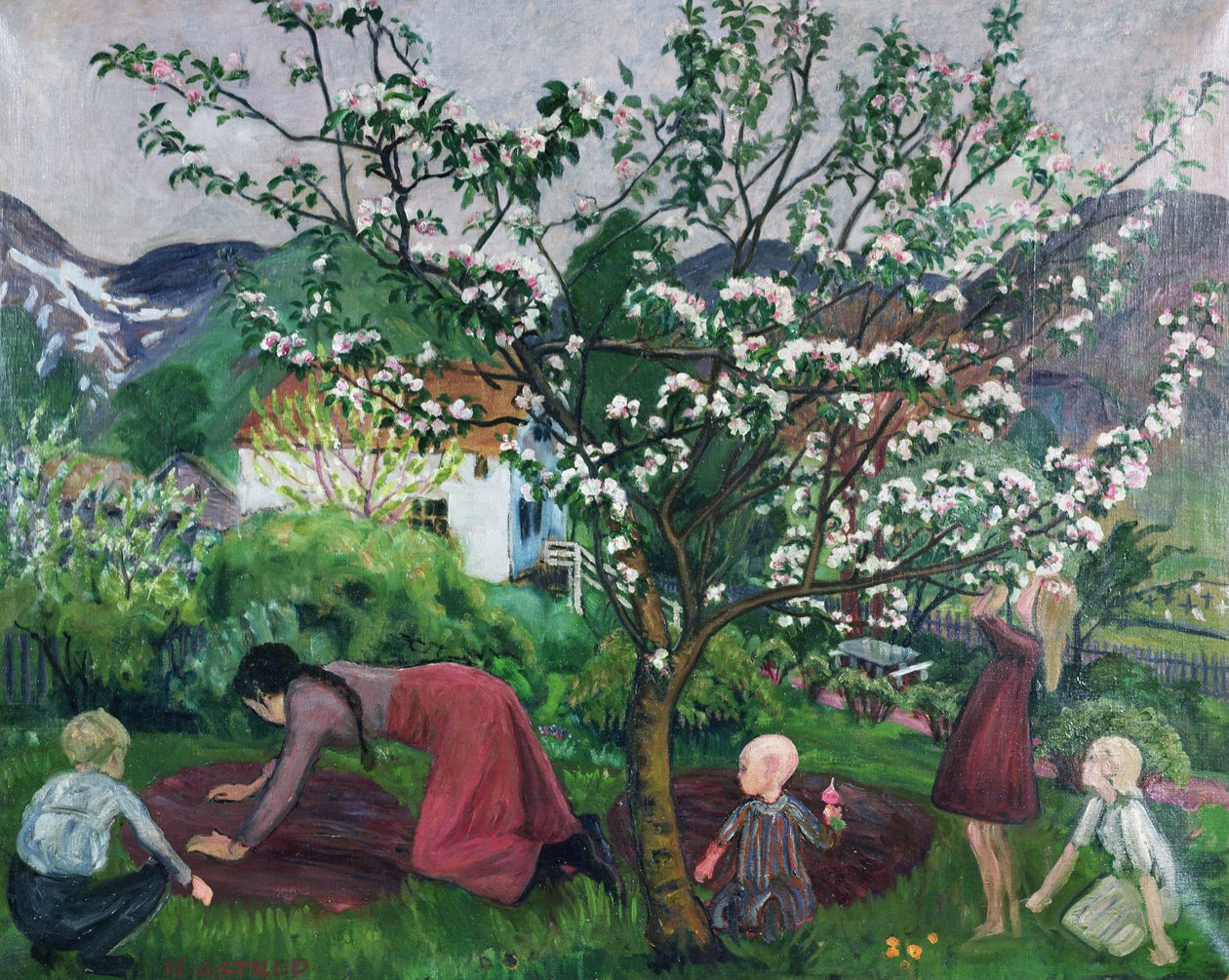 Dans le jardin, vers 1914-15 - Nikolai Astrup