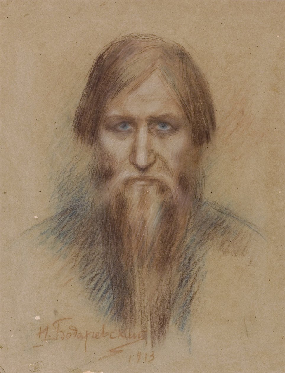 Portrait du mystique russe Grigory Raspoutine 1869-1916, 1913 - Nikolai Kornilovich Bodarevsky