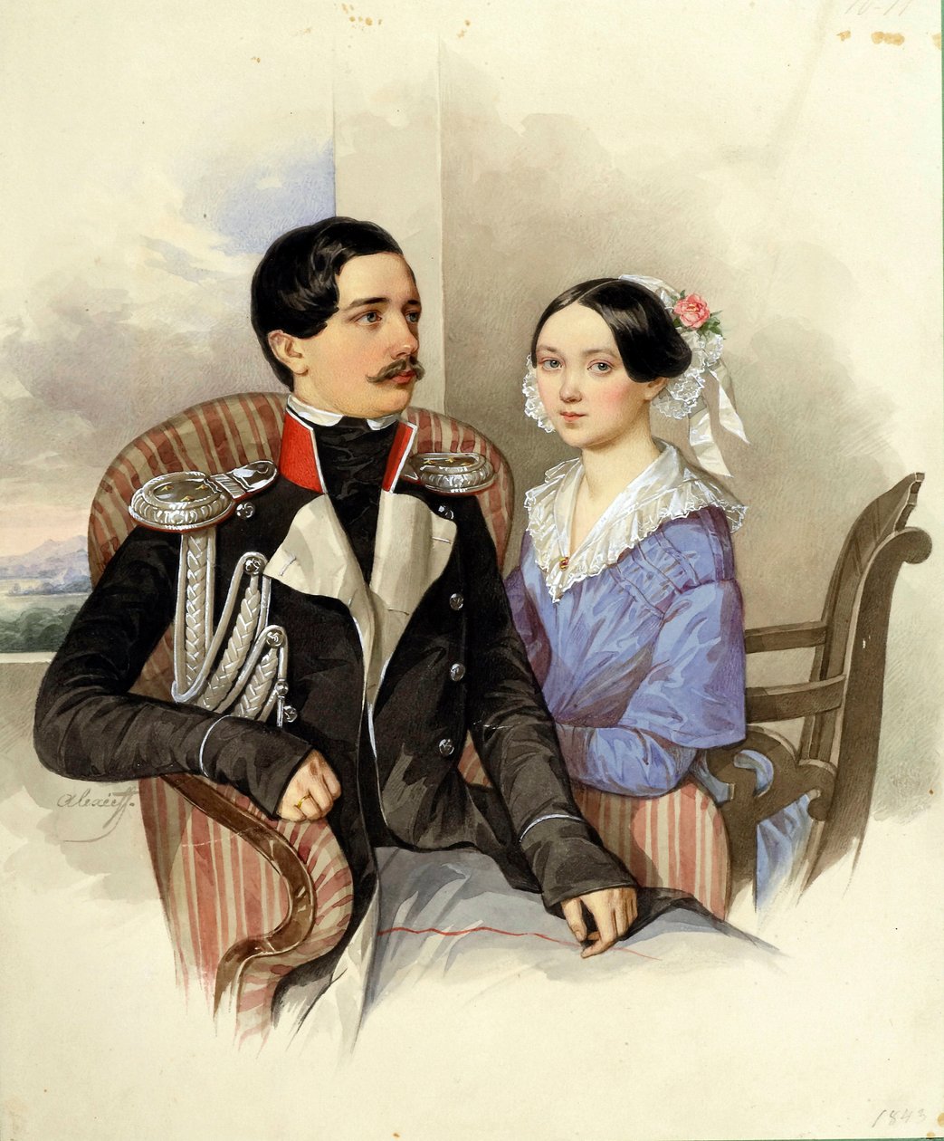Portrait du comte Jakov Karlovich Sievers et de la comtesse Vera Mikhaylovna - Nikolai Mikhailovich Alexeyev