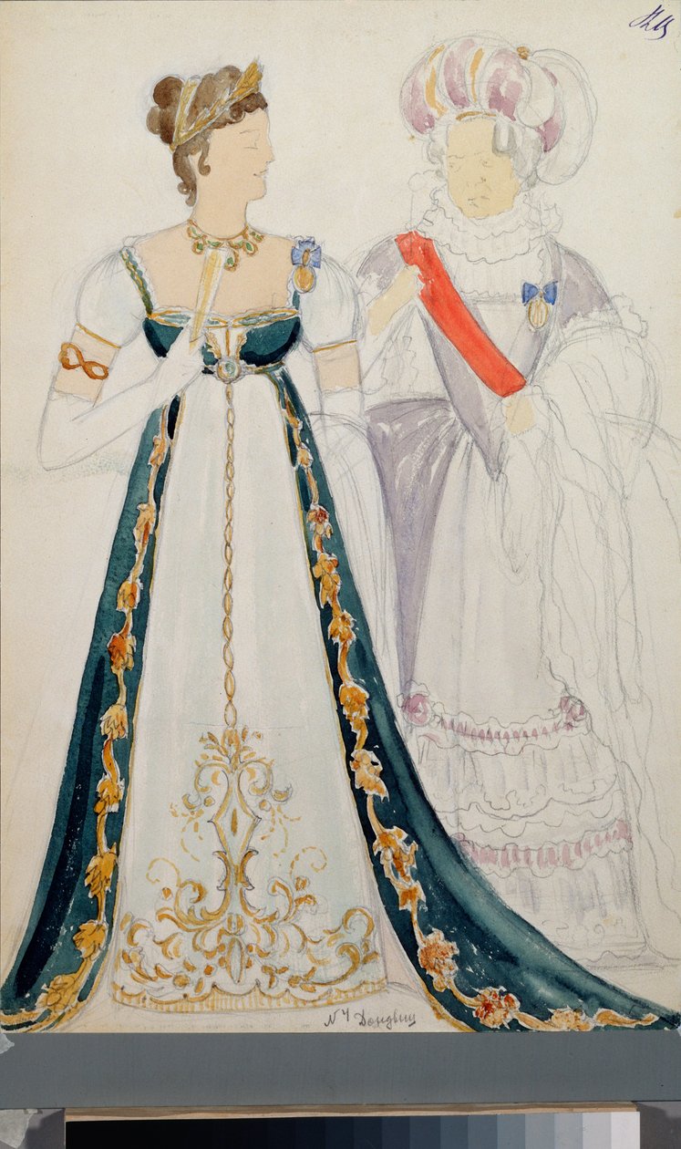 Costumes preparatoires, deux femmes, pour l