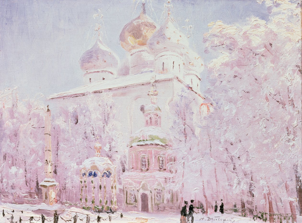 Hiver dans la Laure de la Trinité-Saint-Serge à Serguiev Possad, vers 1910 - Nikolay Nikanorovich Dubovskoy