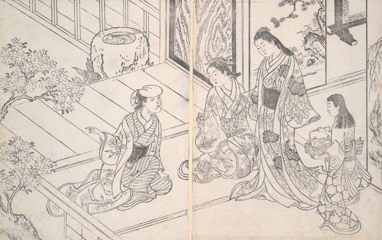 Une scène domestique - Nishikawa Sukenobu