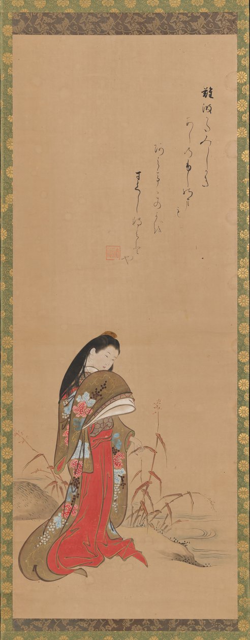 Dame Ise au bord de la rivière - Nishikawa Sukenobu