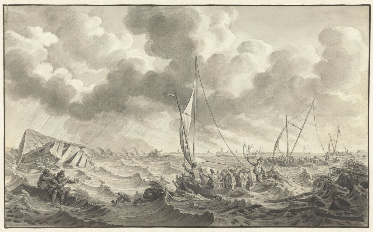 Rupture de digue à Kampen, 1775 - Noach van der Meer (II)
