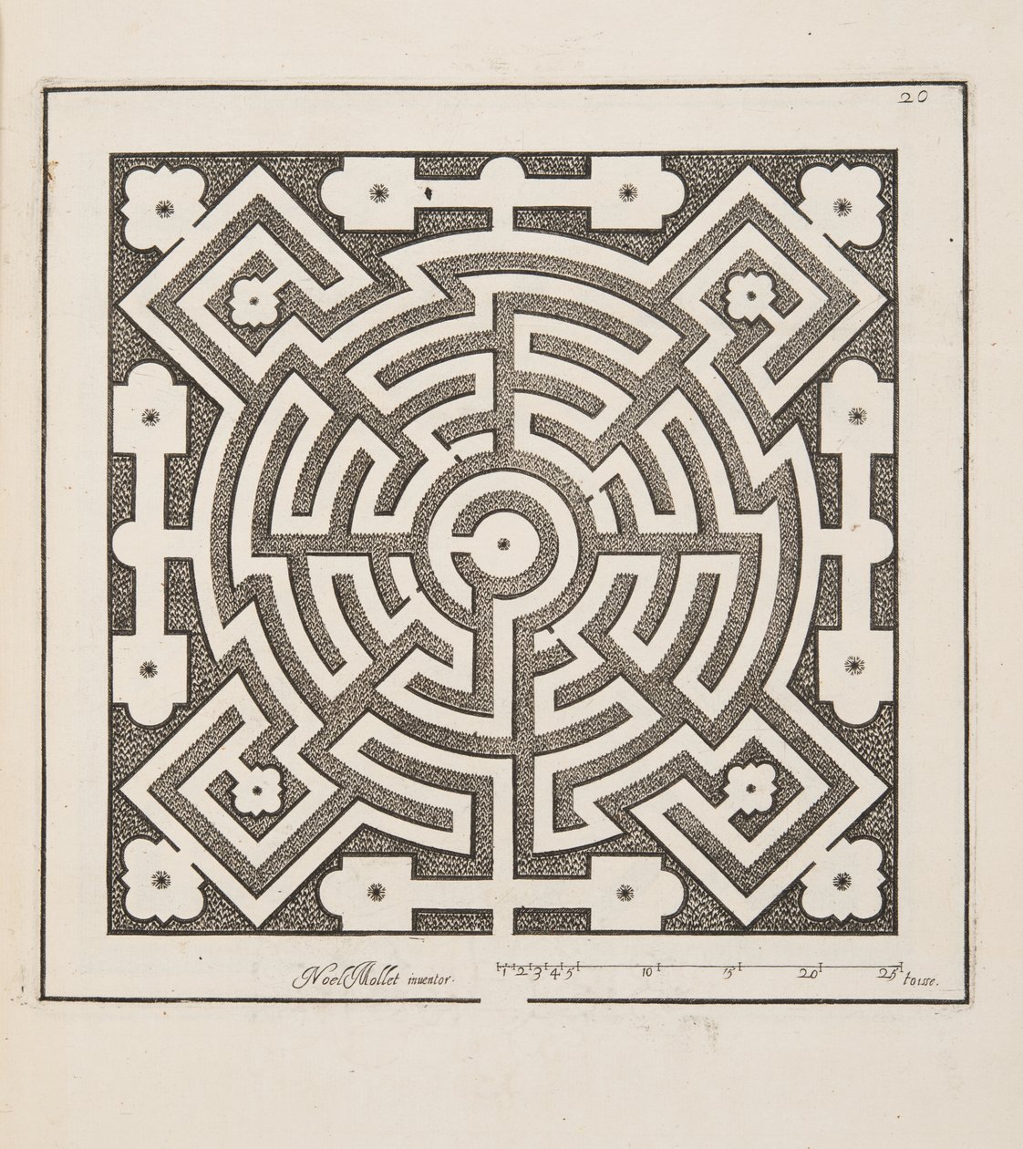 Conception pour Parterre, du Théâtre des Plans et Jardinages, pub.1652 - Noel Mollet