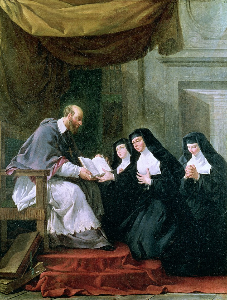 Saint François de Sales Donnant la Règle de la Visitation à Sainte Jeanne de Chantal - Noel Halle