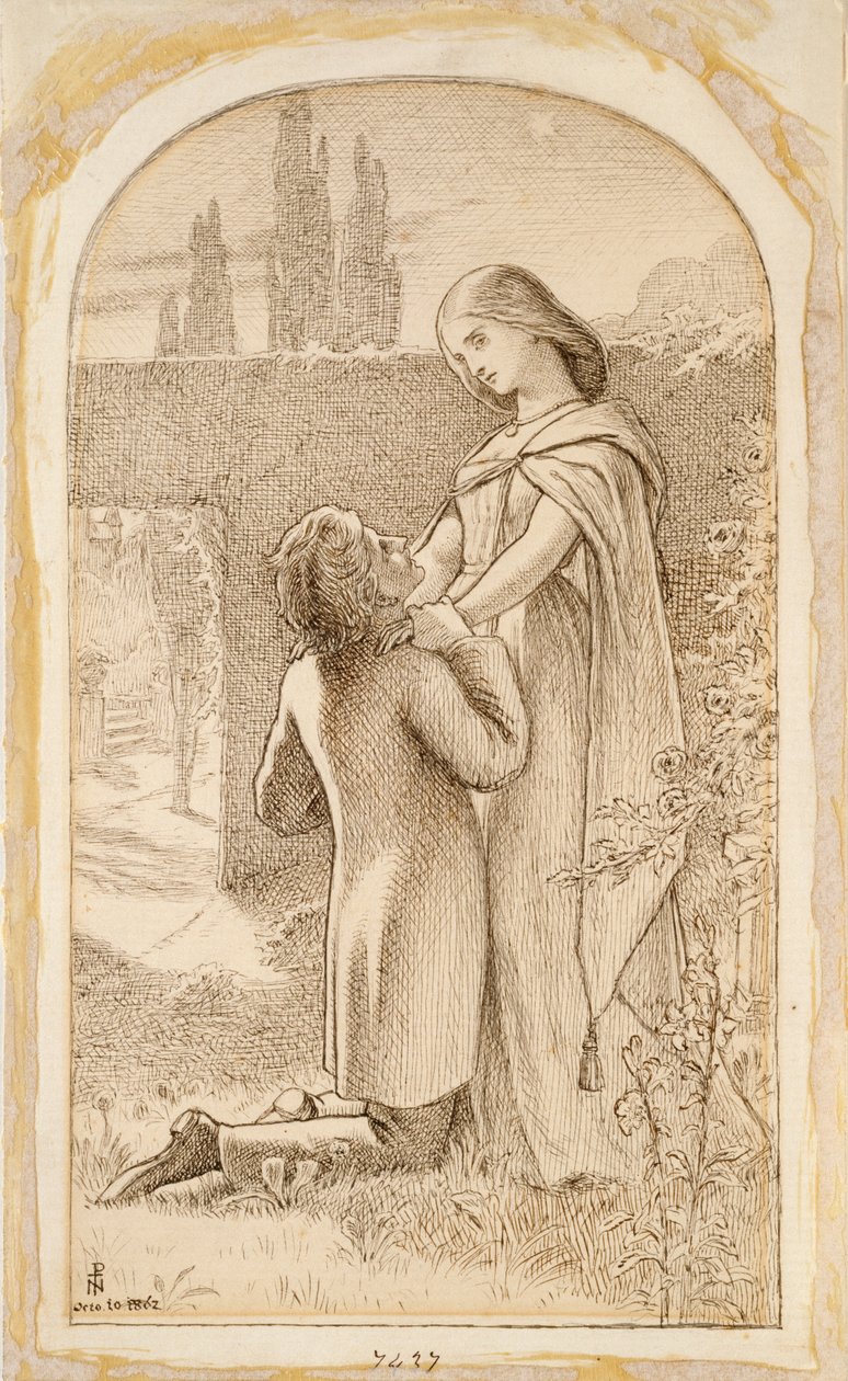 Deux amants dans un jardin étoilé, 1862 - Noel Paton