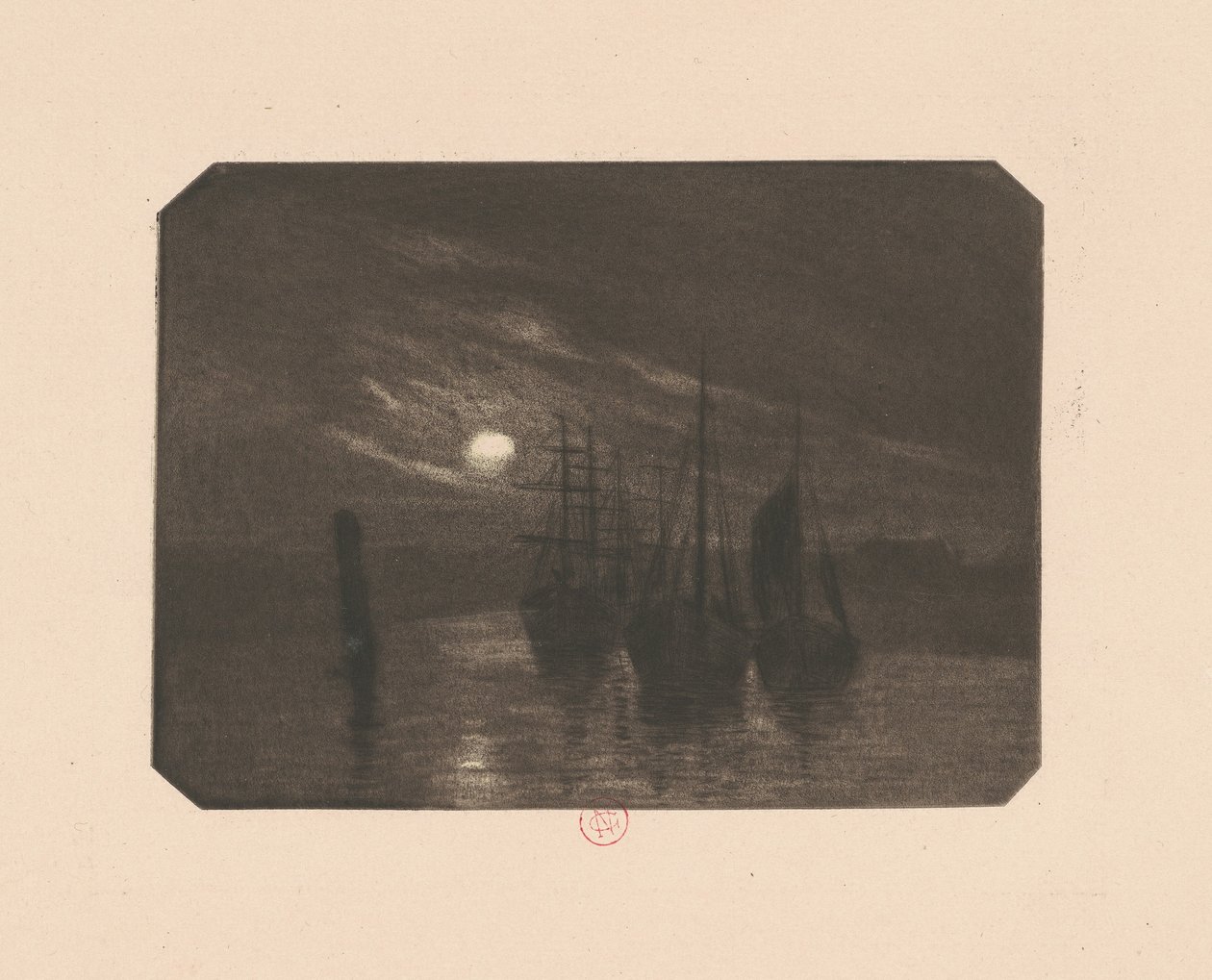 Un port au clair de lune - Norbert Goeneutte