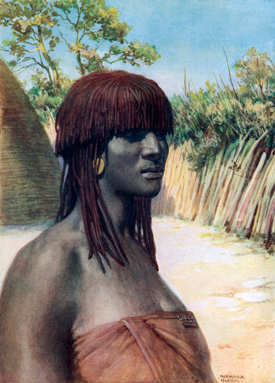 Fille Pondo : Afrique du Sud (lithographie couleur) - Norman Hardy