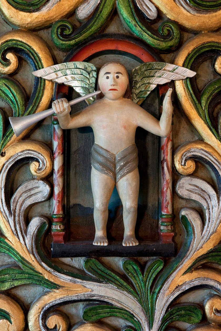 Ange avec une trompette, (détail) du retable, église Mo I Rana - Norwegian School
