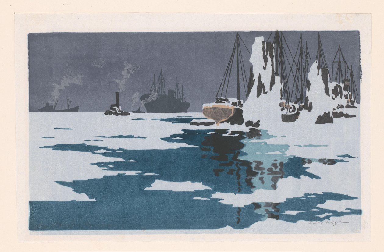 Vue de Bremerhaven - O. Droegl (signed by artist)