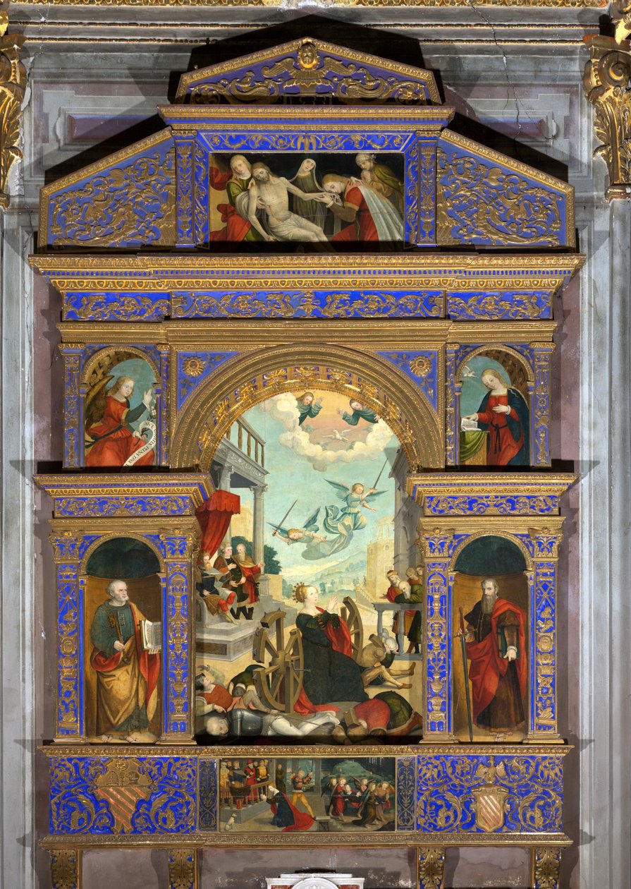 Polyptyque du martyre avec la roue dentée de Sainte Catherine d