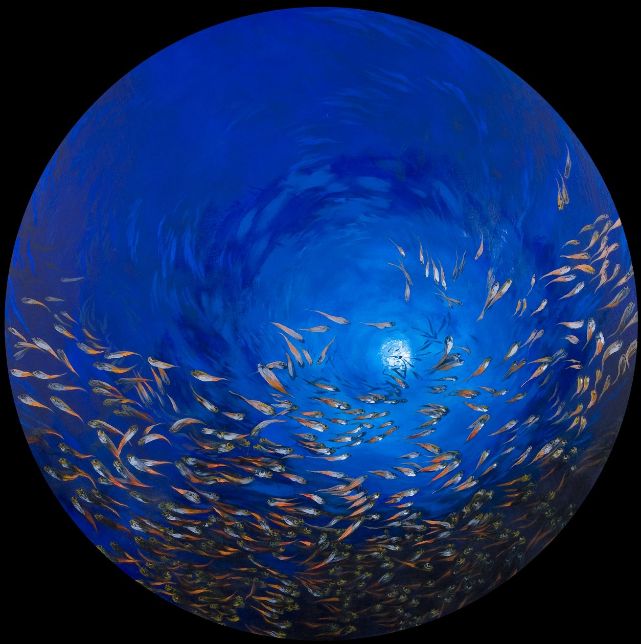 Poisson de verre 2, 2009 (acrylique sur lin sur bois)