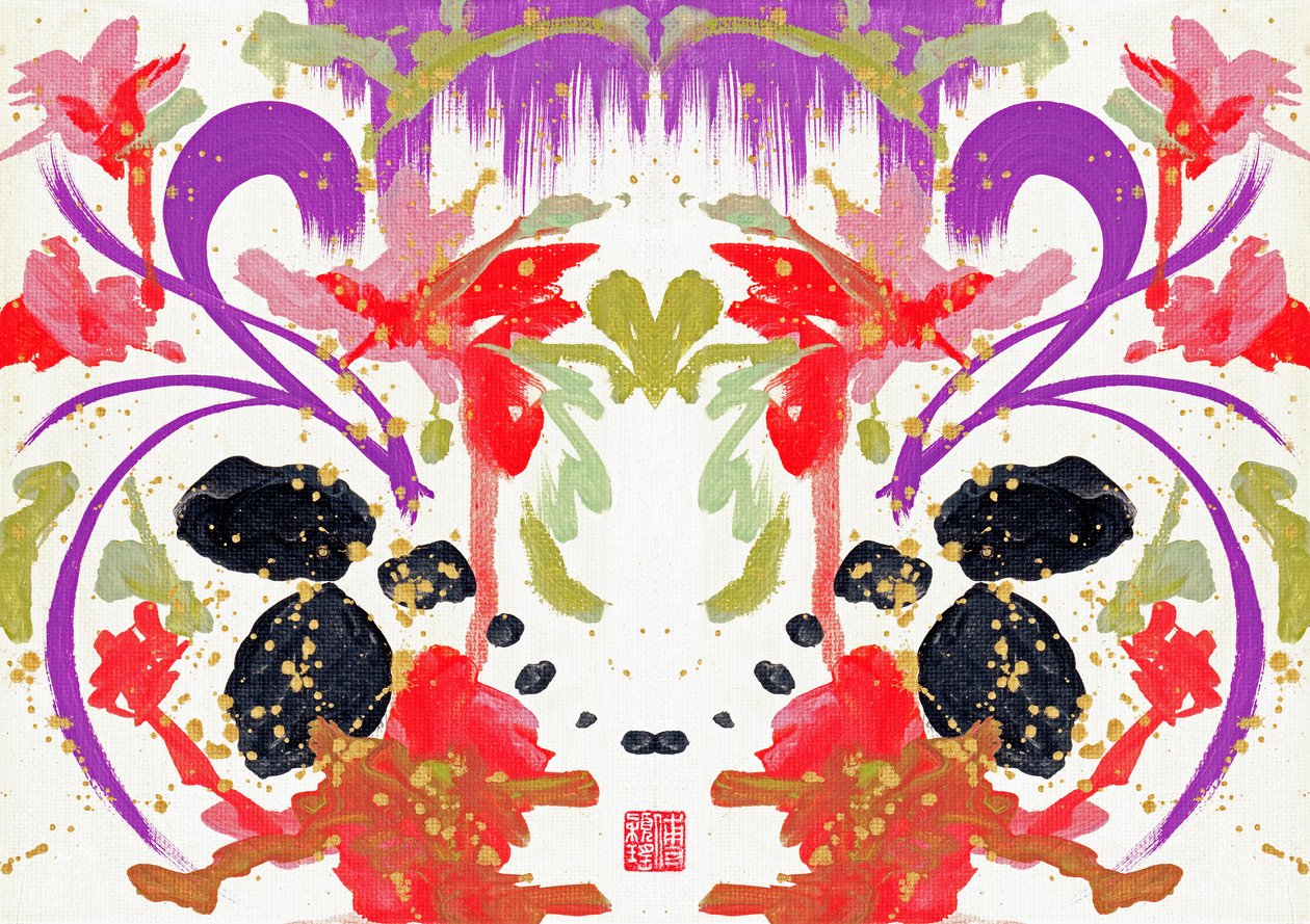 Fleurs orange violet zen 2, 2021 - Odilia W. Y. Fu