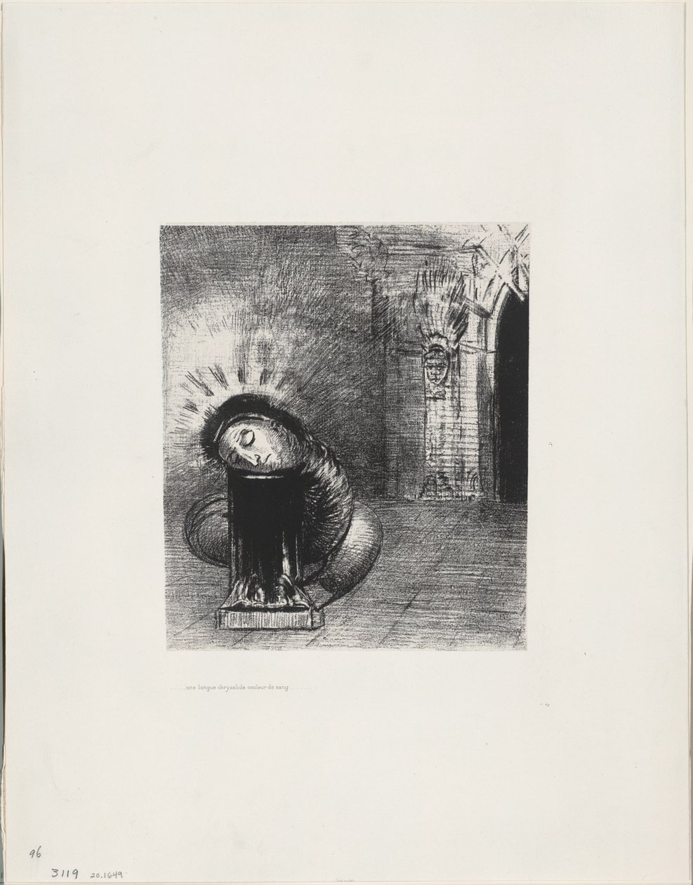 Une longue chrysalide, couleur de sang, planche 2 de 6 - Odilon Redon