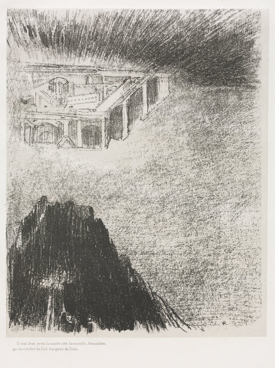 Et moi, Jean, vis la ville sainte, la nouvelle Jérusalem, descendre de Dieu, du ciel - Odilon Redon