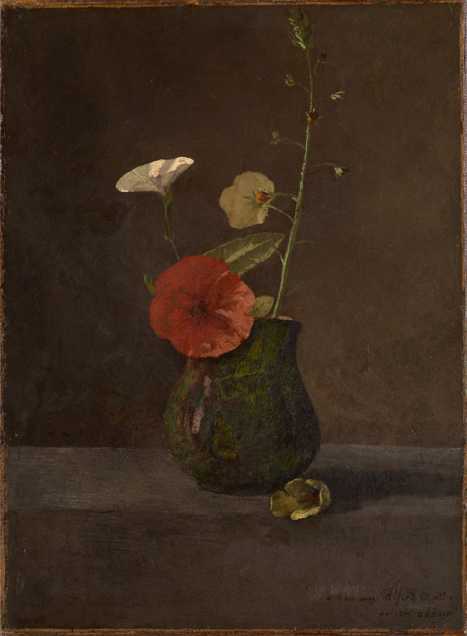 Nature morte florale dans une cruche verte - Odilon Redon