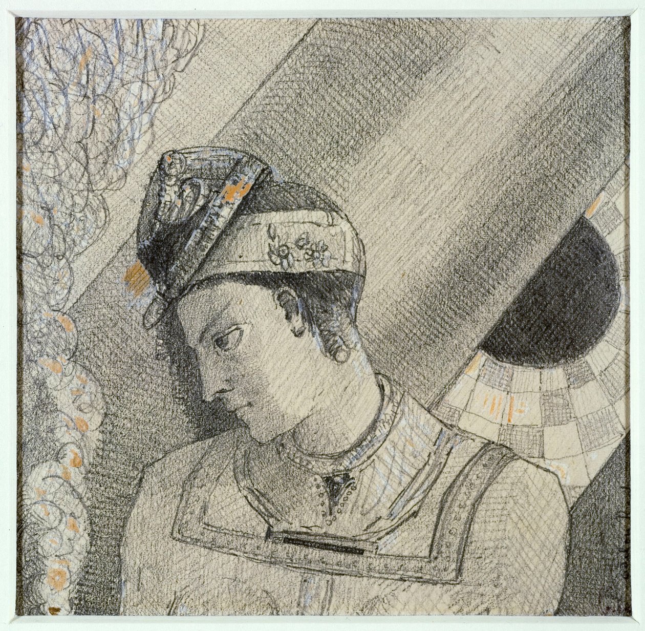 Buste de femme la tête penchée à gauche - Odilon Redon