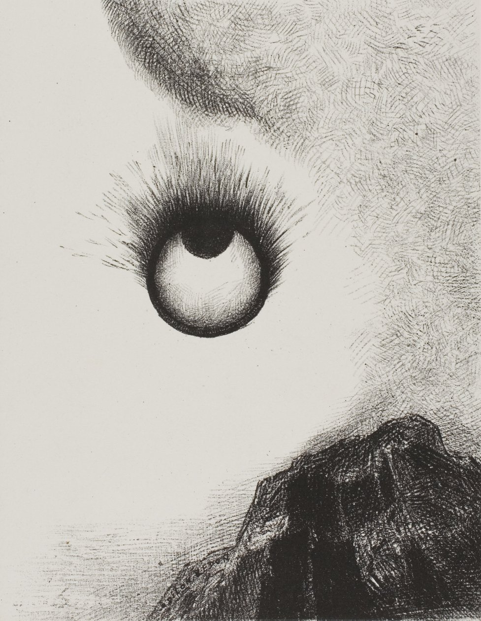 Partout des yeux enflammés, planche 9 de La Tentation de Saint Antoine (1ère série) - Odilon Redon