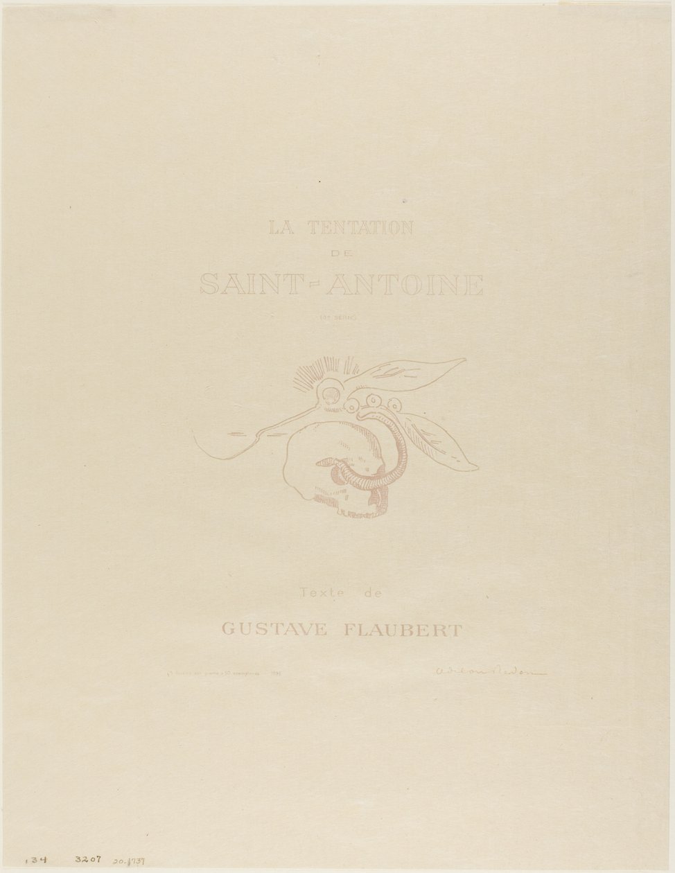 Frontispice/Platine de titre pour la Tentation de Saint Antoine - Odilon Redon
