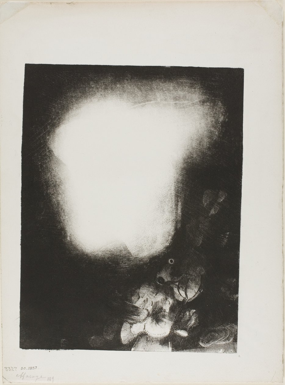 Tête de femme avec corsage de fleurs - Odilon Redon