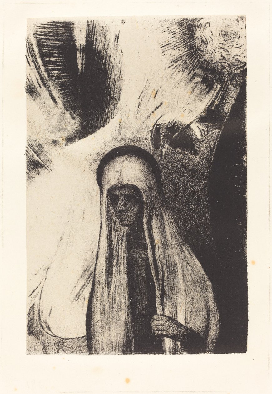 La Vieille: Que Crains-tu? Un large trou Noir! Il est vide peut-être? - Odilon Redon