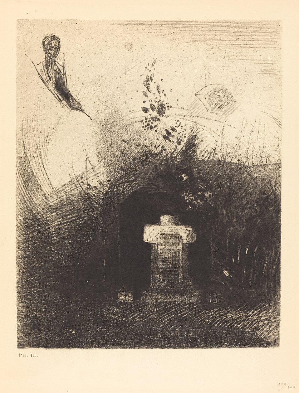 Si par une nuit lourde et sombre, un bon chrétien, par charité, derrière quelque vieux décombre, enterre votre corps voûté - Odilon Redon