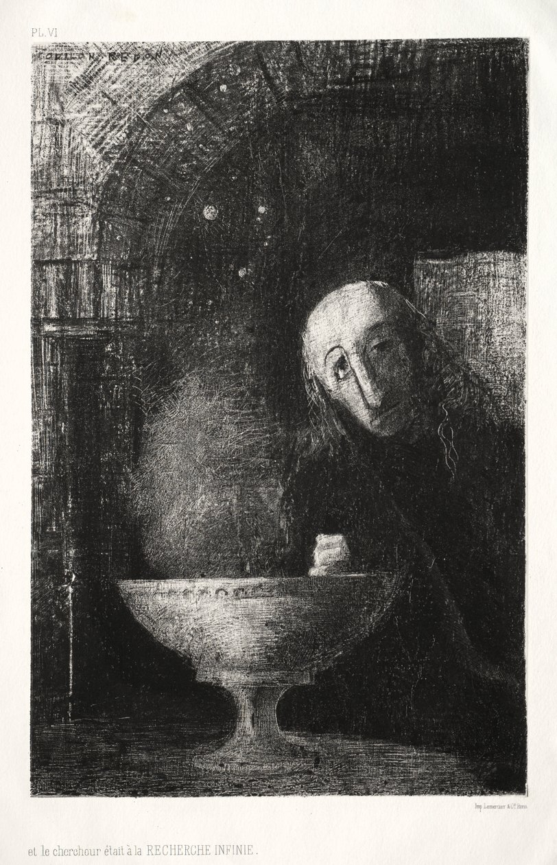 La Nuit : Et le Chercheur était Engagé dans une Recherche Infinie, 1886 - Odilon Redon