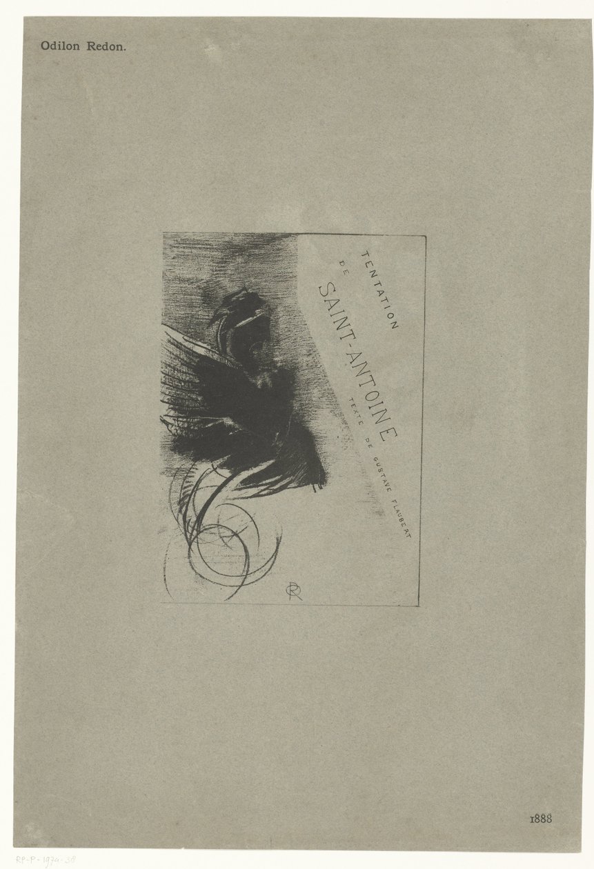 Page de titre de la série avec la tentation de Saint Antoine (Tentation de Saint-Antoine, texte de Gustave Flaubert) - Odilon Redon