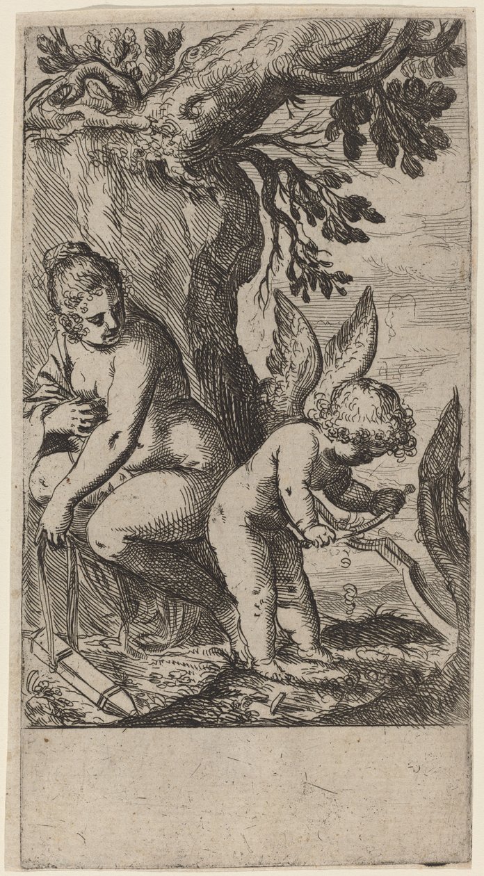 Vénus avec Cupidon taillant son arc - Odoardo Fialetti